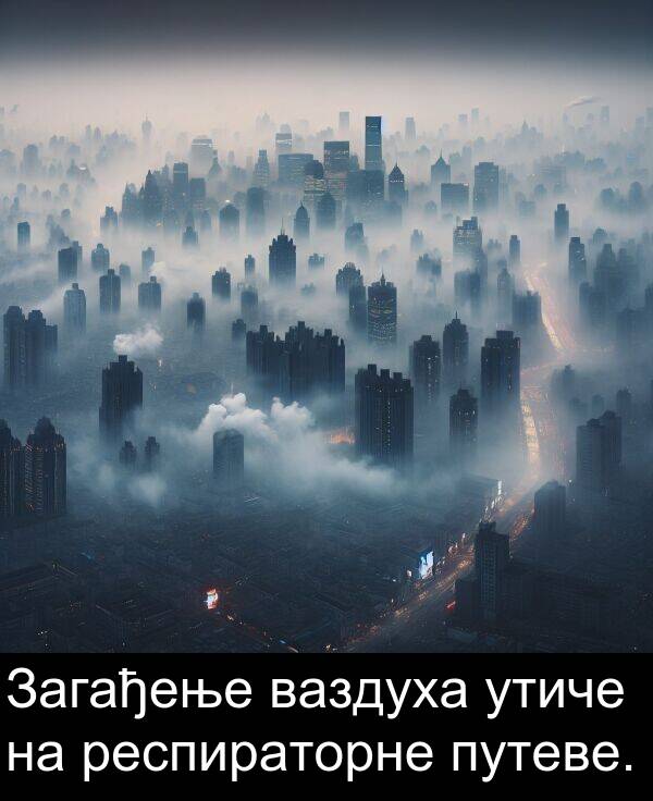 респираторне: Загађење ваздуха утиче на респираторне путеве.