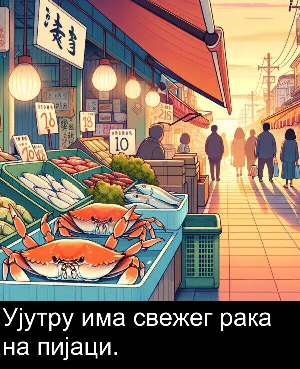 рака: Ујутру има свежег рака на пијаци.