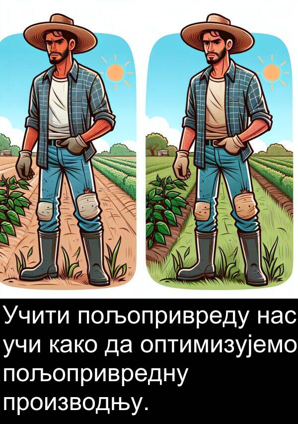 пољопривреду: Учити пољопривреду нас учи како да оптимизујемо пољопривредну производњу.