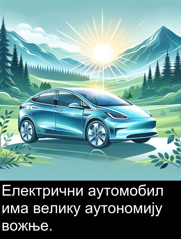 вожње: Електрични аутомобил има велику аутономију вожње.