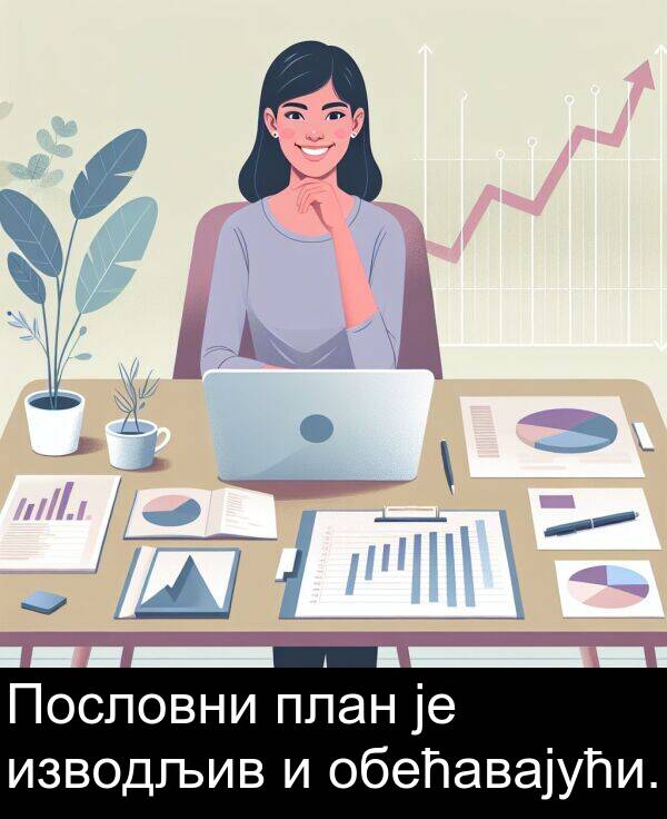 план: Пословни план је изводљив и обећавајући.