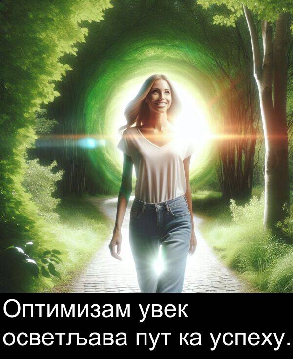 успеху: Оптимизам увек осветљава пут ка успеху.