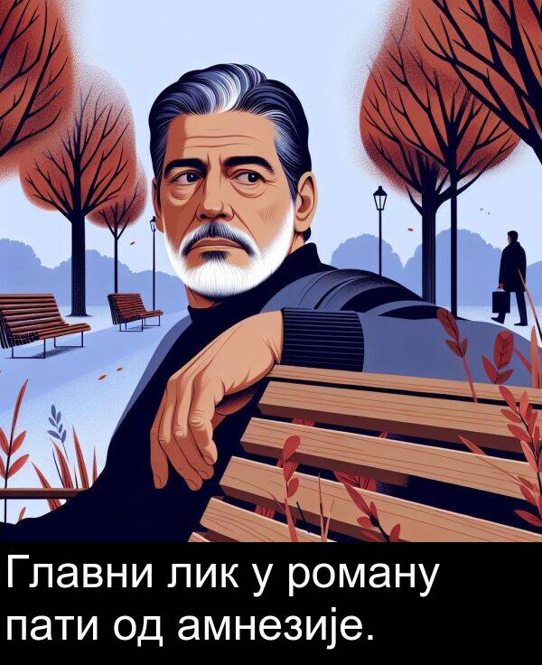 роману: Главни лик у роману пати од амнезије.