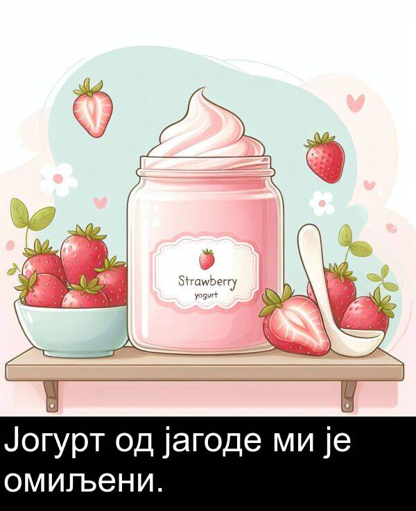 јагоде: Јогурт од јагоде ми је омиљени.