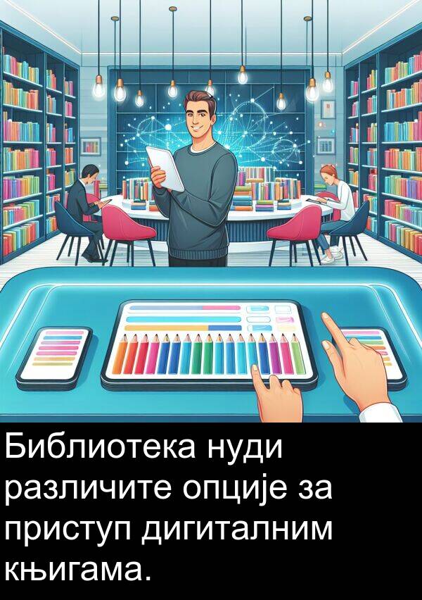 нуди: Библиотека нуди различите опције за приступ дигиталним књигама.