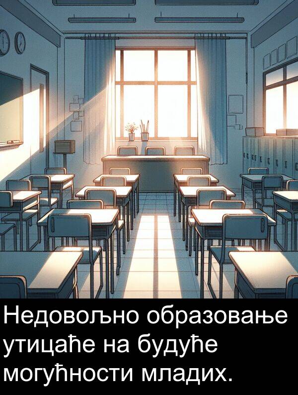 будуће: Недовољно образовање утицаће на будуће могућности младих.