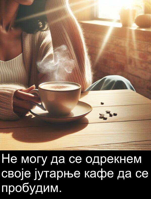 пробудим: Не могу да се одрекнем своје јутарње кафе да се пробудим.
