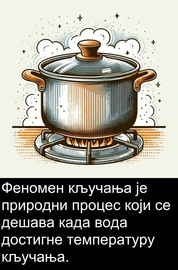 вода: Феномен кључања је природни процес који се дешава када вода достигне температуру кључања.