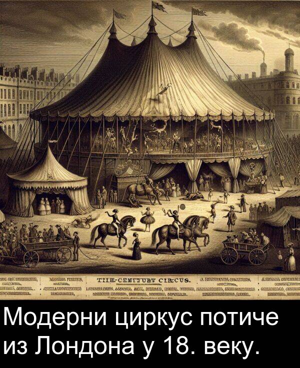 циркус: Модерни циркус потиче из Лондона у 18. веку.
