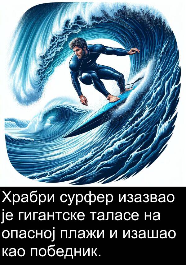 таласе: Храбри сурфер изазвао је гигантске таласе на опасној плажи и изашао као победник.