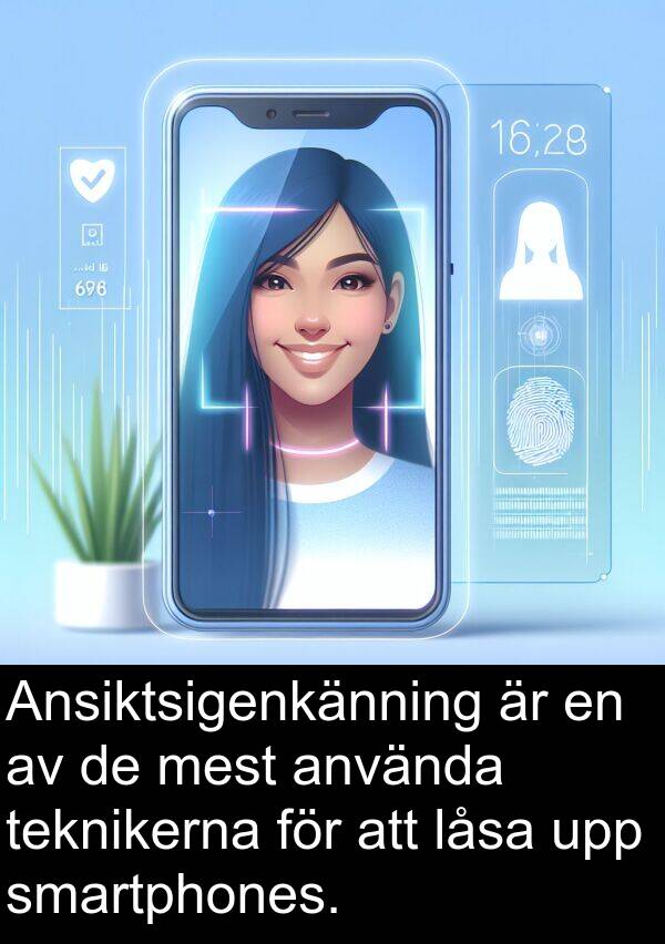 smartphones: Ansiktsigenkänning är en av de mest använda teknikerna för att låsa upp smartphones.