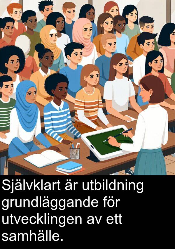 grundläggande: Självklart är utbildning grundläggande för utvecklingen av ett samhälle.