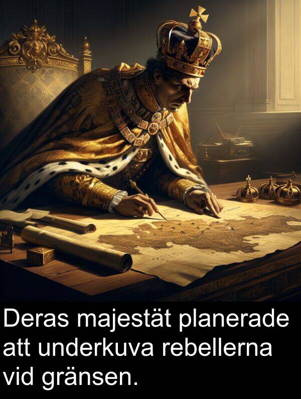 majestät: Deras majestät planerade att underkuva rebellerna vid gränsen.