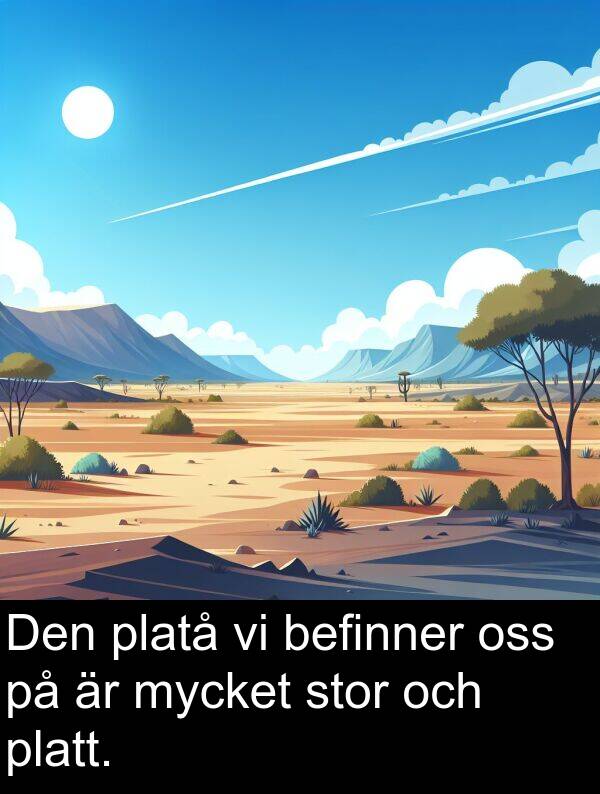 stor: Den platå vi befinner oss på är mycket stor och platt.