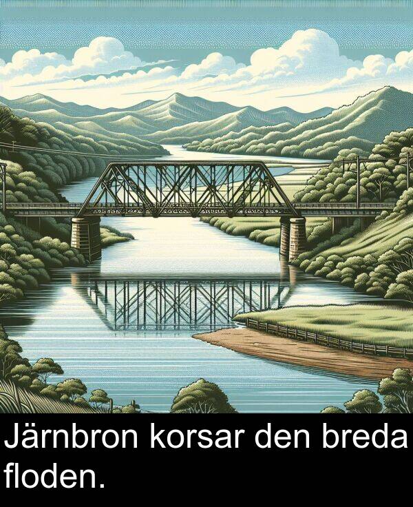 breda: Järnbron korsar den breda floden.