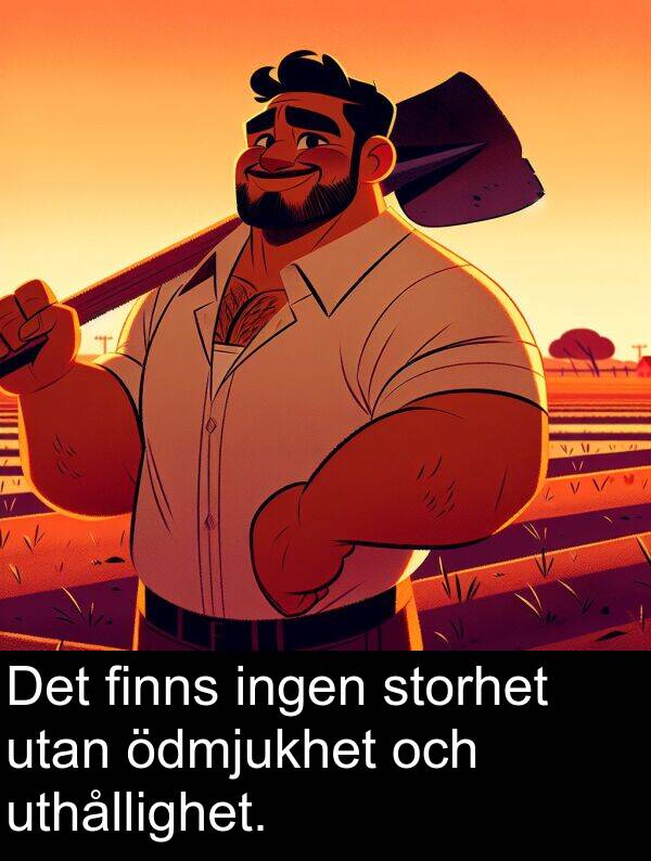 ödmjukhet: Det finns ingen storhet utan ödmjukhet och uthållighet.
