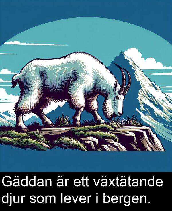 växtätande: Gäddan är ett växtätande djur som lever i bergen.