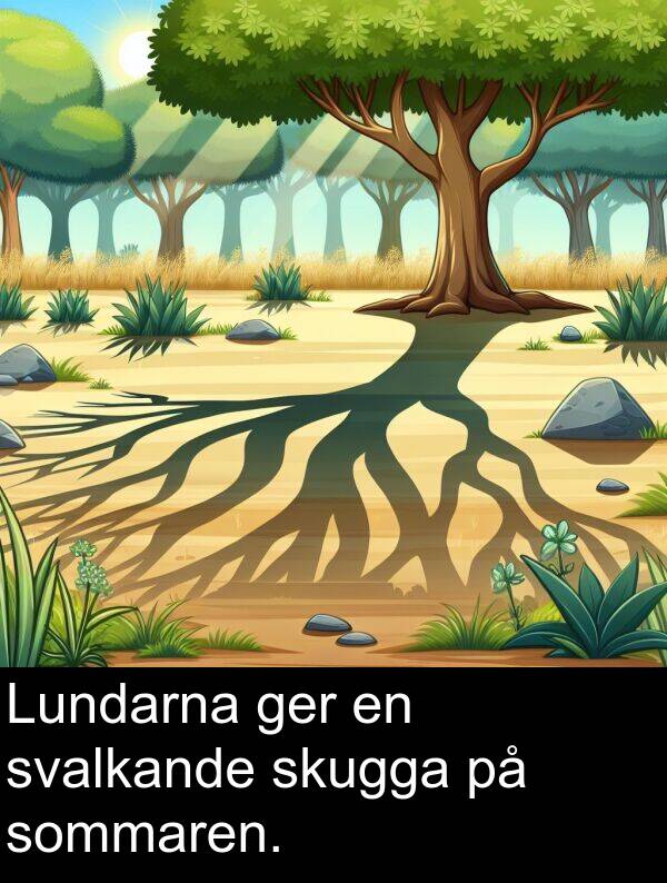 sommaren: Lundarna ger en svalkande skugga på sommaren.