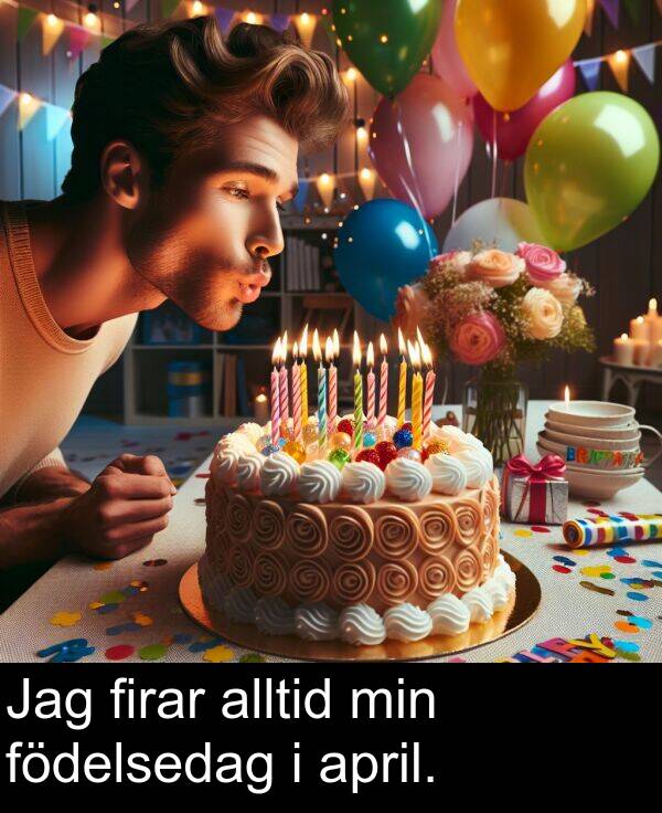 min: Jag firar alltid min födelsedag i april.