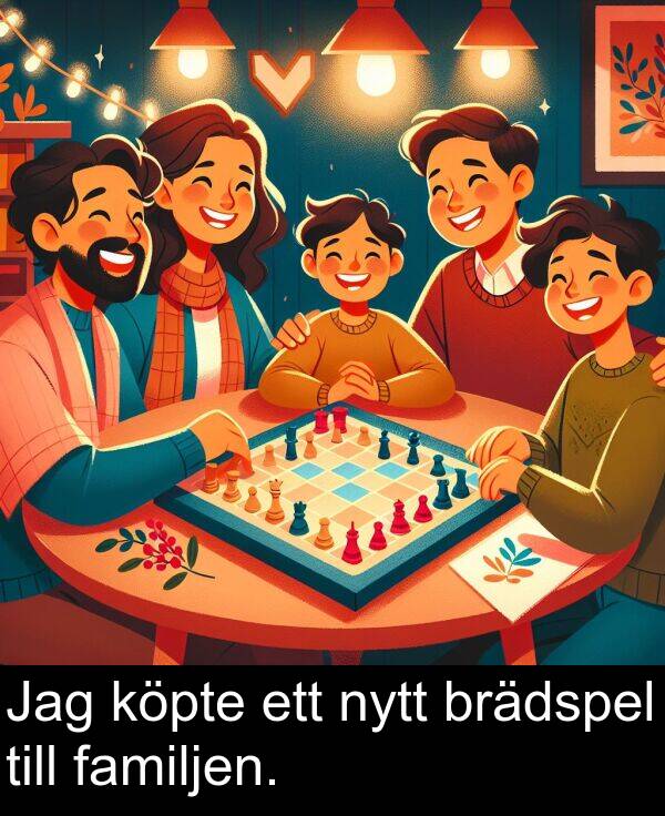 familjen: Jag köpte ett nytt brädspel till familjen.