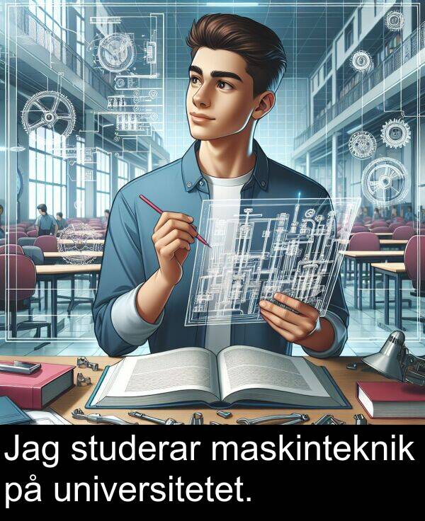 maskinteknik: Jag studerar maskinteknik på universitetet.
