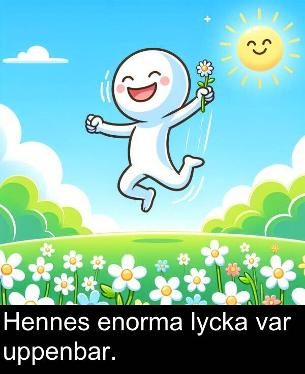 lycka: Hennes enorma lycka var uppenbar.