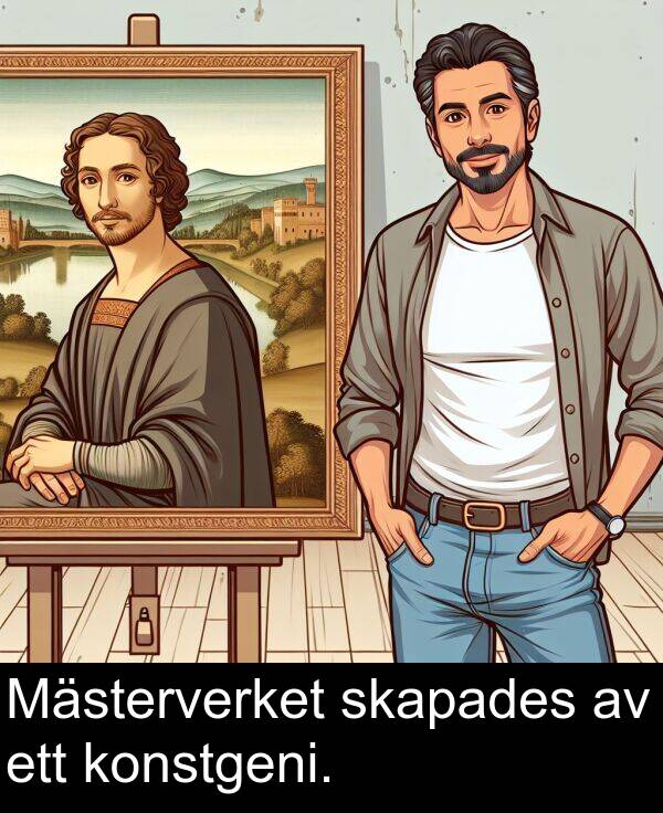 skapades: Mästerverket skapades av ett konstgeni.