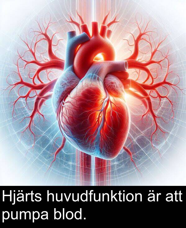 blod: Hjärts huvudfunktion är att pumpa blod.