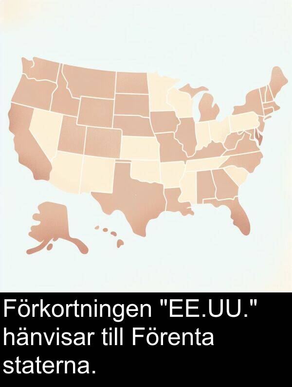 staterna: Förkortningen "EE.UU." hänvisar till Förenta staterna.