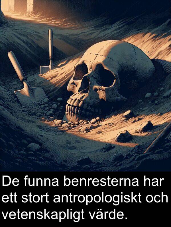 vetenskapligt: De funna benresterna har ett stort antropologiskt och vetenskapligt värde.