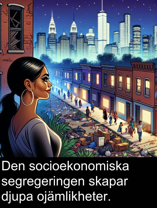 ojämlikheter: Den socioekonomiska segregeringen skapar djupa ojämlikheter.