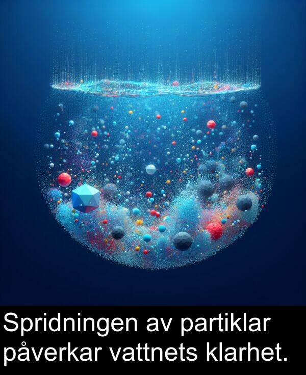 partiklar: Spridningen av partiklar påverkar vattnets klarhet.
