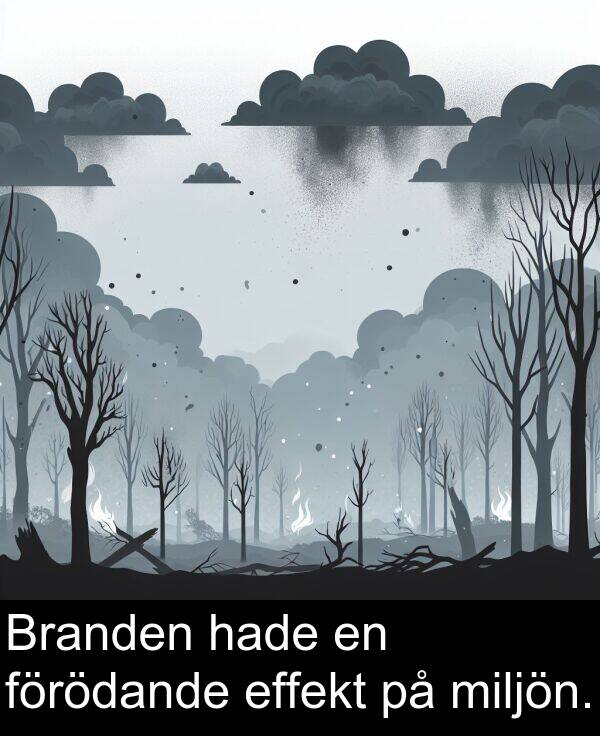 hade: Branden hade en förödande effekt på miljön.