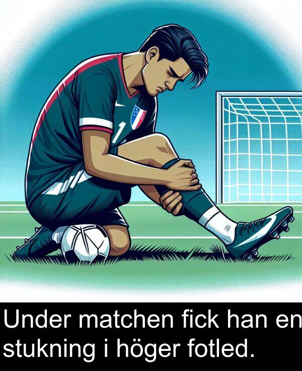 matchen: Under matchen fick han en stukning i höger fotled.