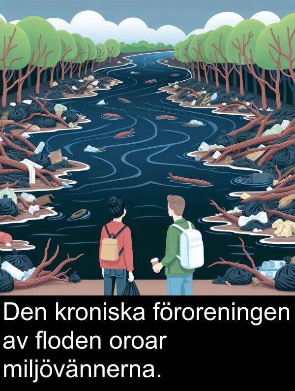 miljövännerna: Den kroniska föroreningen av floden oroar miljövännerna.