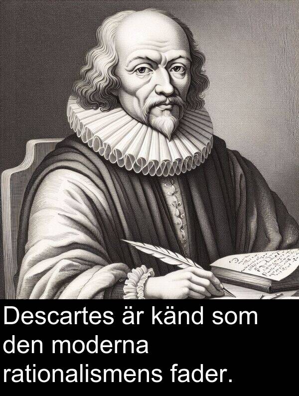 fader: Descartes är känd som den moderna rationalismens fader.