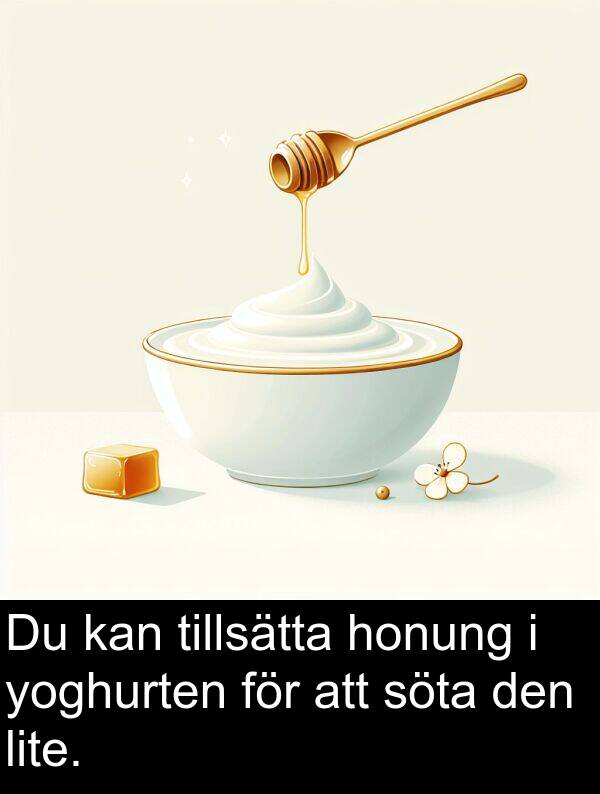 honung: Du kan tillsätta honung i yoghurten för att söta den lite.