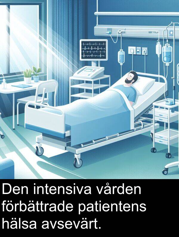 förbättrade: Den intensiva vården förbättrade patientens hälsa avsevärt.