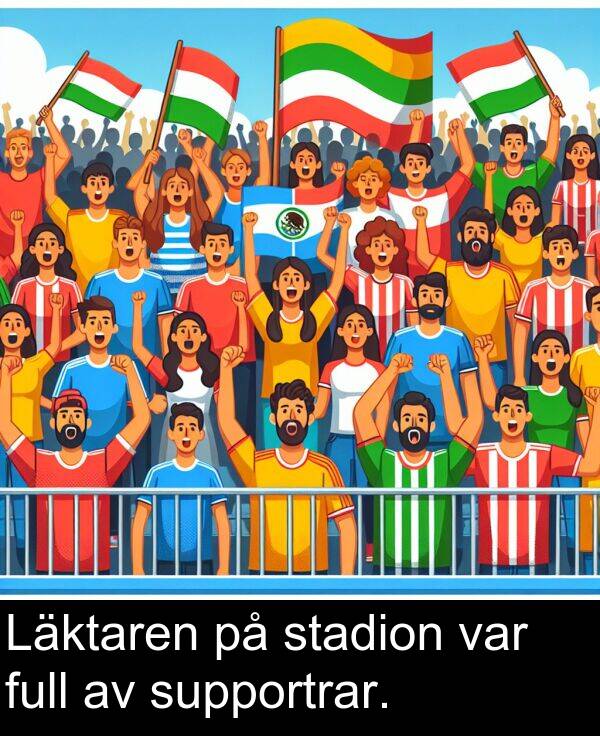stadion: Läktaren på stadion var full av supportrar.