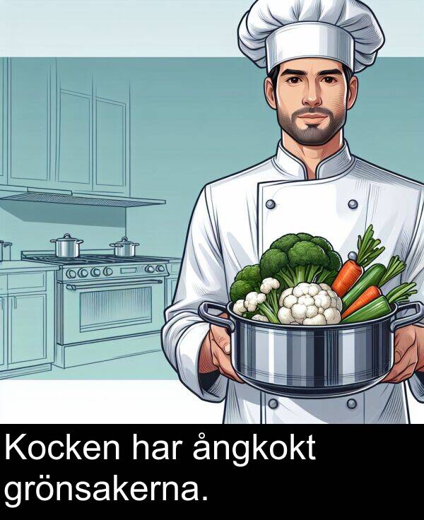 har: Kocken har ångkokt grönsakerna.