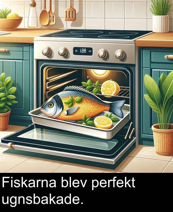 ugnsbakade: Fiskarna blev perfekt ugnsbakade.