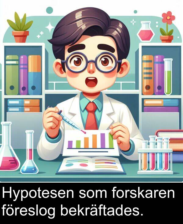 forskaren: Hypotesen som forskaren föreslog bekräftades.