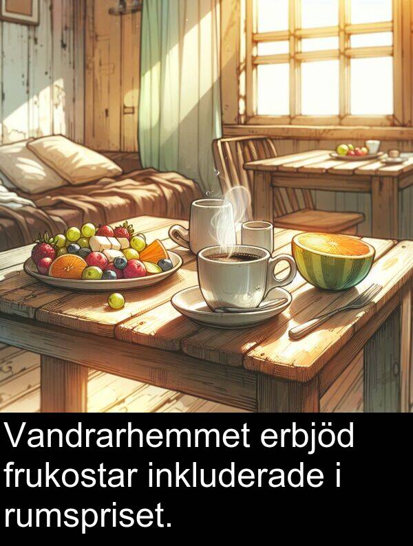 inkluderade: Vandrarhemmet erbjöd frukostar inkluderade i rumspriset.