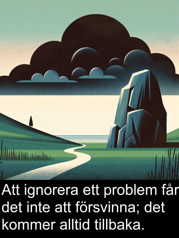 ignorera: Att ignorera ett problem får det inte att försvinna; det kommer alltid tillbaka.