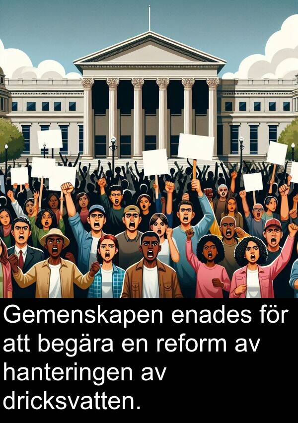 dricksvatten: Gemenskapen enades för att begära en reform av hanteringen av dricksvatten.