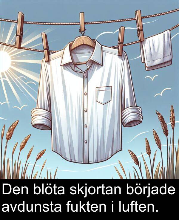 luften: Den blöta skjortan började avdunsta fukten i luften.
