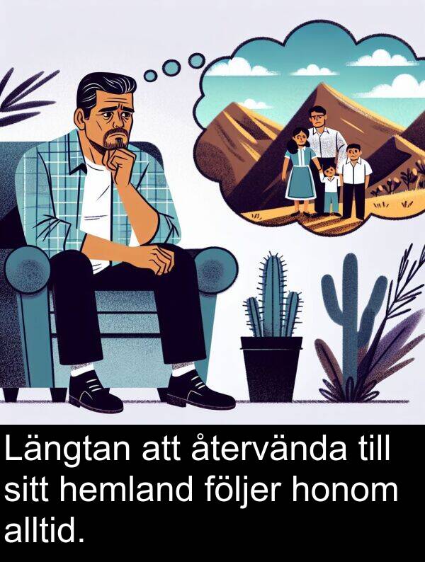 honom: Längtan att återvända till sitt hemland följer honom alltid.