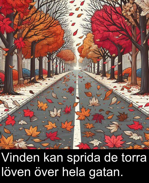 gatan: Vinden kan sprida de torra löven över hela gatan.