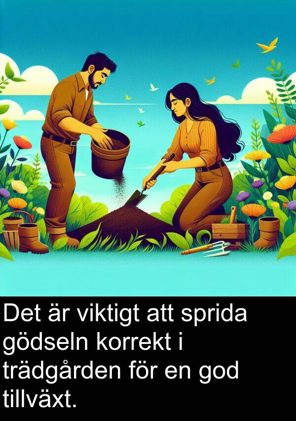 viktigt: Det är viktigt att sprida gödseln korrekt i trädgården för en god tillväxt.