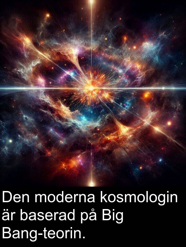 moderna: Den moderna kosmologin är baserad på Big Bang-teorin.